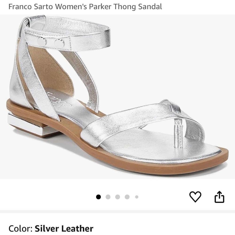 Franco Sarto Silver Women's Parker Thong Sandal